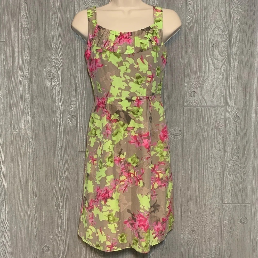 Banana Republic Cotton & Silk Floral Dress 00P